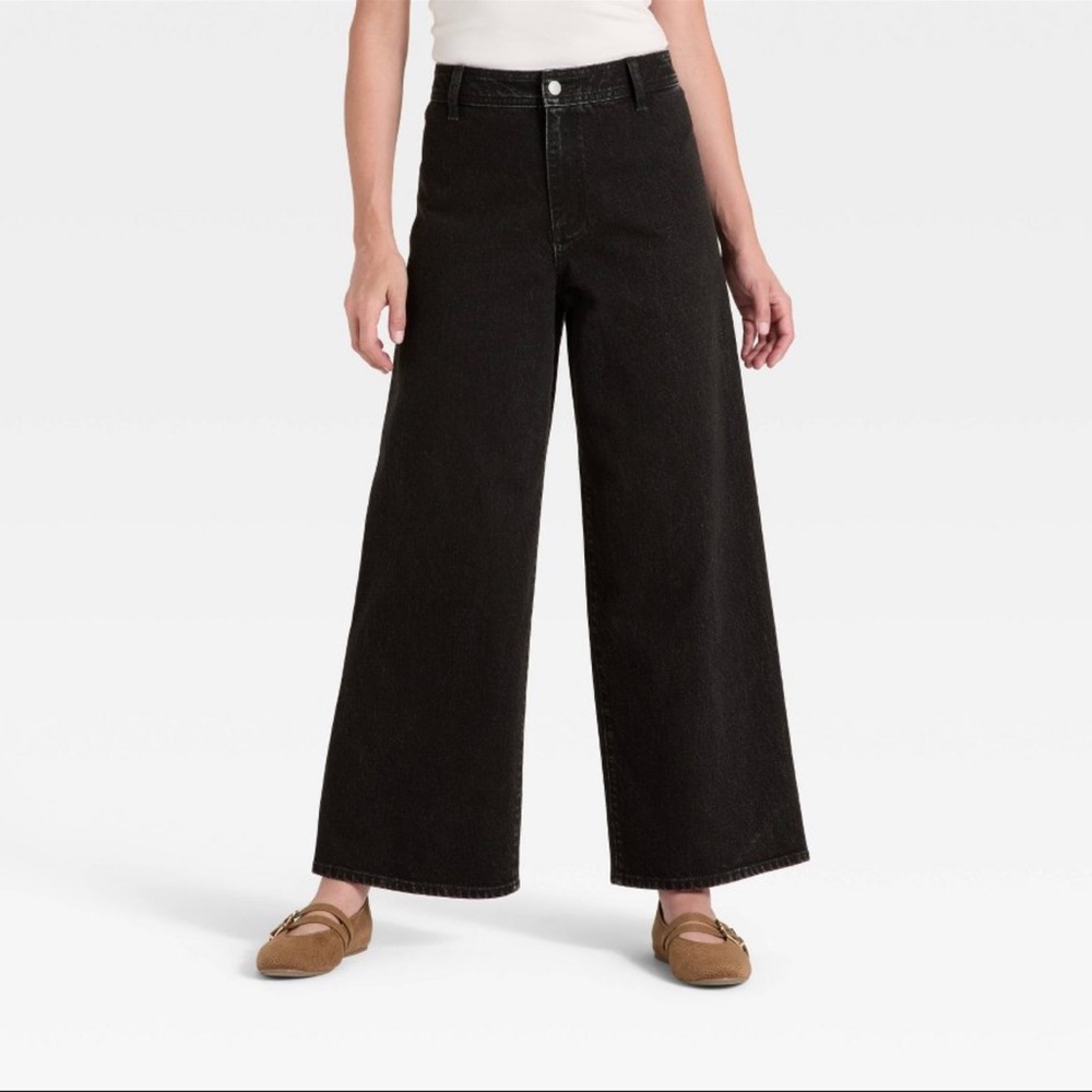 UNIVERSAL THREAD NWT High-Rise Sailor Wide Leg Ankle Jeans -Black -Sizes 2-14